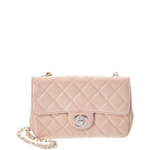 Chanel Pink Lambskin Leather Cc Flap Mini Shoulder Bag (Authentic Pre-Loved)